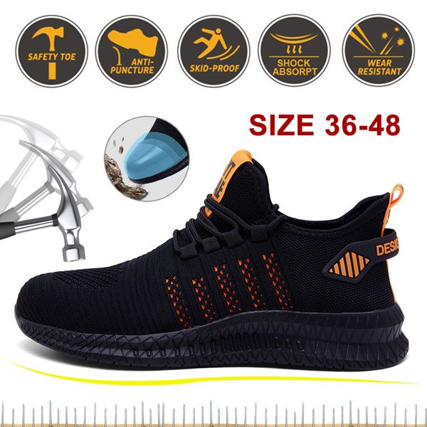 

safety shoes summer men's safety shoes steel toe cap lightweight breathable construction shoes for men casual work sneakers 230729, Black;brown