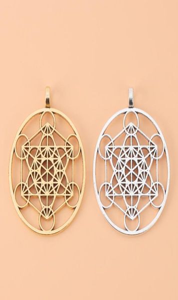 

50pcs antique goldsilver color archangel metatron cubes round charms pendants for necklace jewelry making accessories q120937654175111347, Bronze;silver