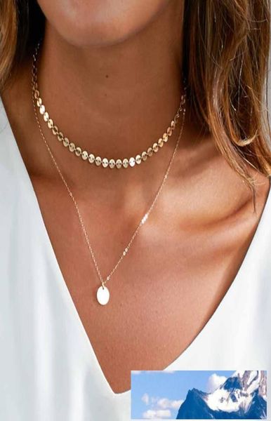 

iparam new fashion gold coin layered necklace set for women charm choker necklace8757686, Golden;silver