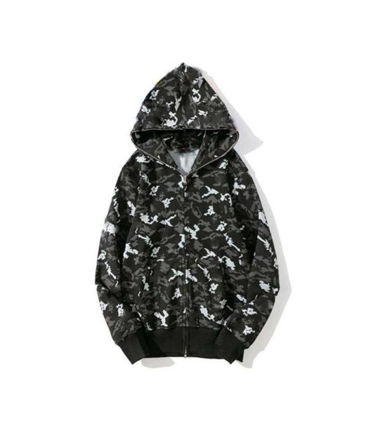

new men jaw camo bathing camouflage ape full zipper hoodie sweats coat jacket l1852759, Black