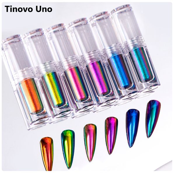 

nail glitter tinovo uno liquid nail powder for nails art 12 color holographic aurora chrome glitter pigment powder manicure decorations 2307, Silver;gold