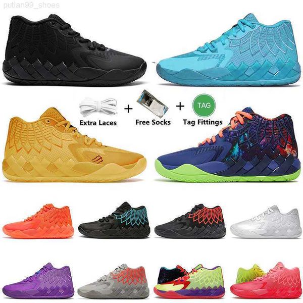 

men lamelo ball 1 mb.01 basketball shoes rick and morty rock ridge red trainers sports sneakers, Black