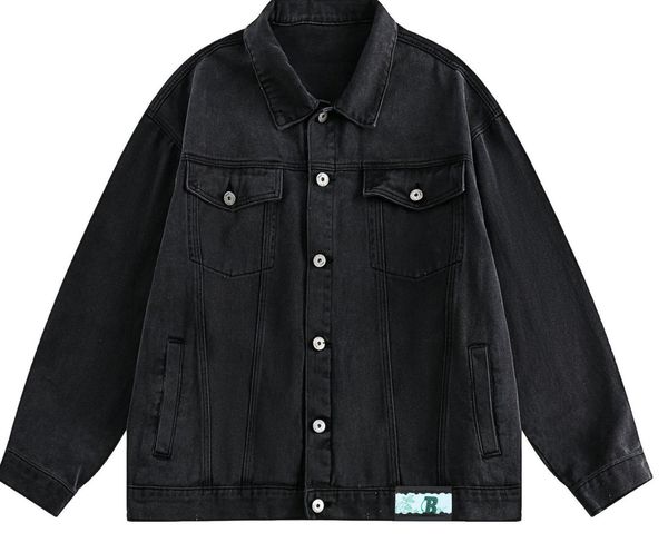 

mens jacket autumn jackets men designer jacket baggy multi-colored slimming jacket embroidery denim jacket fashion teen trend retro wash pai, Black;brown