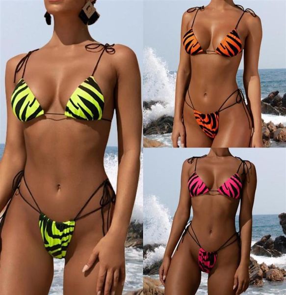 

swimsuit 2019 new flame print bandage bikini women271s04244554, White;black