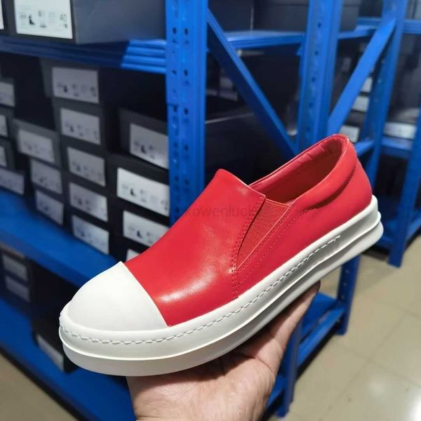 

rick ownes sneakers rick new ro low shoes for women's singles one foot pedal shoes for men's leather casual sports high street wea, Black