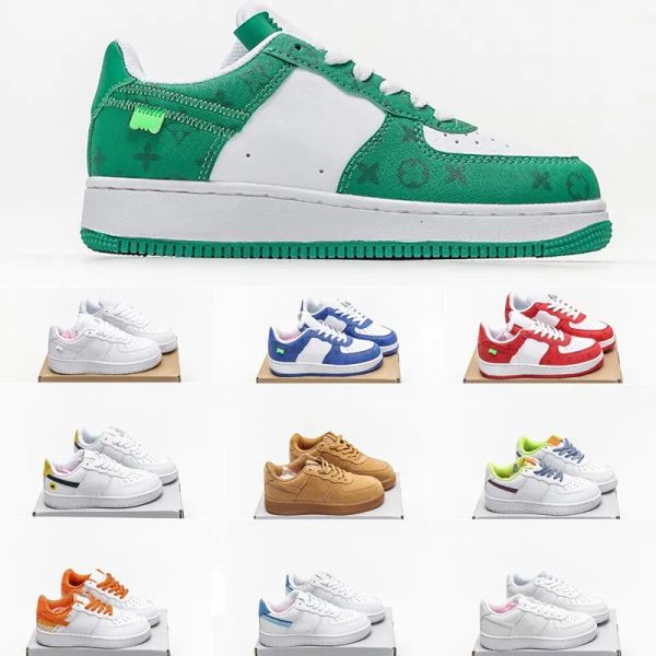 

kids shoes af1 forse 1 boys girls youth children sneakers outdoor trainers toddlers shadow designer athletic fashion pale ivory washed cora, Black
