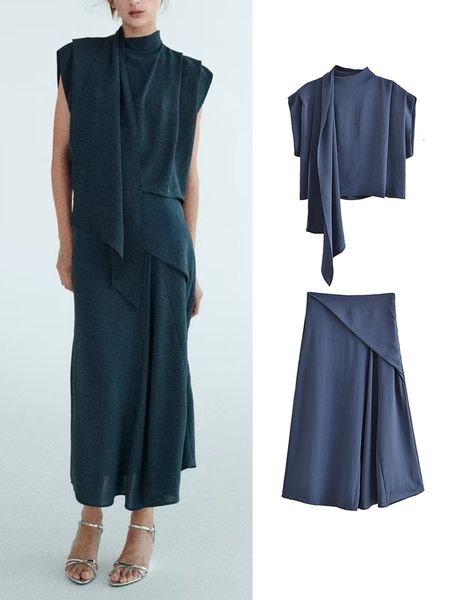 

two piece dress blue skirt sets women 2 pieces fashion crop high waist midi skirts suit summer elegant womens outfits 230729, White