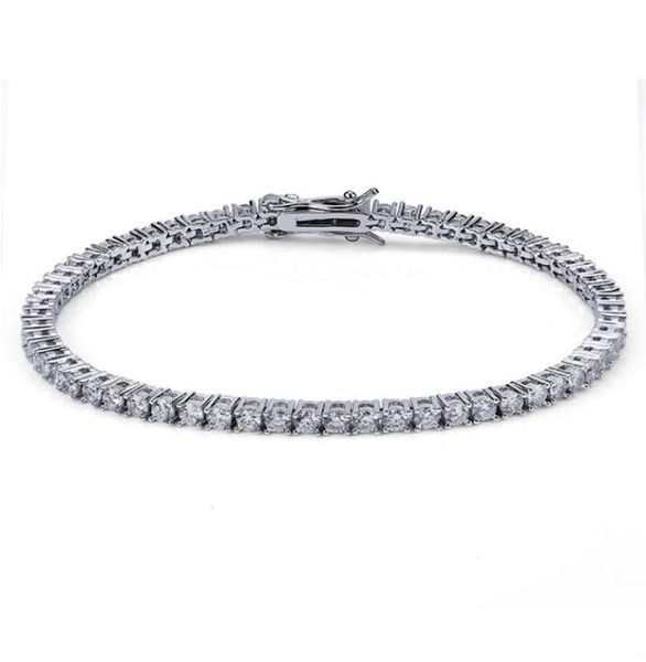 

bracelet hip hop 18k gold plated bracelets jewelry luxury fashion men women 3mm bling zircon tennis bracelets9892141, Golden;silver