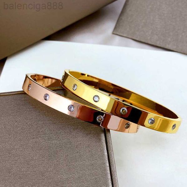 

fashion brand rose gold bracelet man woman bangle jewelry more style stainless steel material does not fade classic couple bracelets bangles, Golden;silver