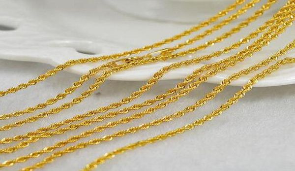 

authentic 18k yellow gold necklace menwomen rope chain necklace 23g1403921, Silver