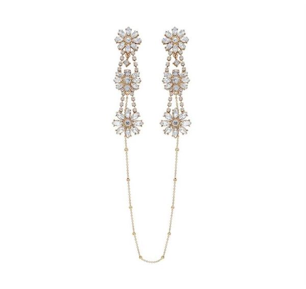 

necklace onepiece piece hanging neck personality simple flower tassel female temperament earrings j190702287k8700828, Golden;silver
