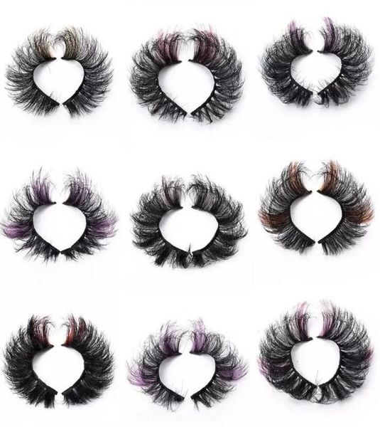

colored false eyelashes 3d fluffy faux mink color eye lashes strip wipsy multicolored fake lash for daily christmas cosplay party 4637491
