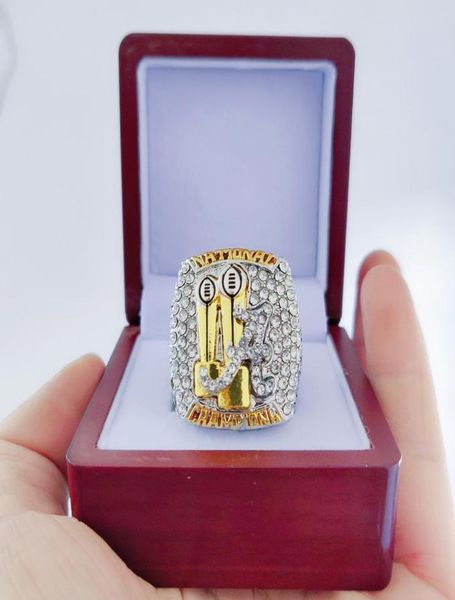 

alabama crimson tide 2017-2018 national ring with wooden display box souvenir fan men gift wholesale5089602, Golden;silver