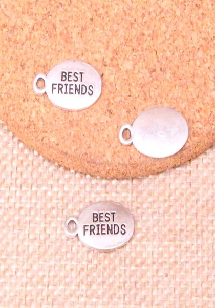 

120pcs charms plates friends 1910mm antique making pendant fitvintage tibetan silverdiy handmade jewelry3275231, Bronze;silver