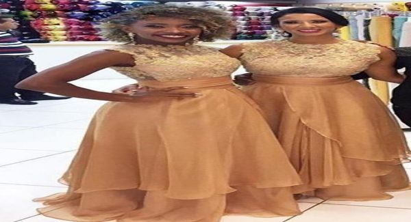 

2022 gold saudi arabic lace bridesmaid dresses sheer neck empire chiffon ruched hollow back long evening prom wedding guest party 9905954, White;pink