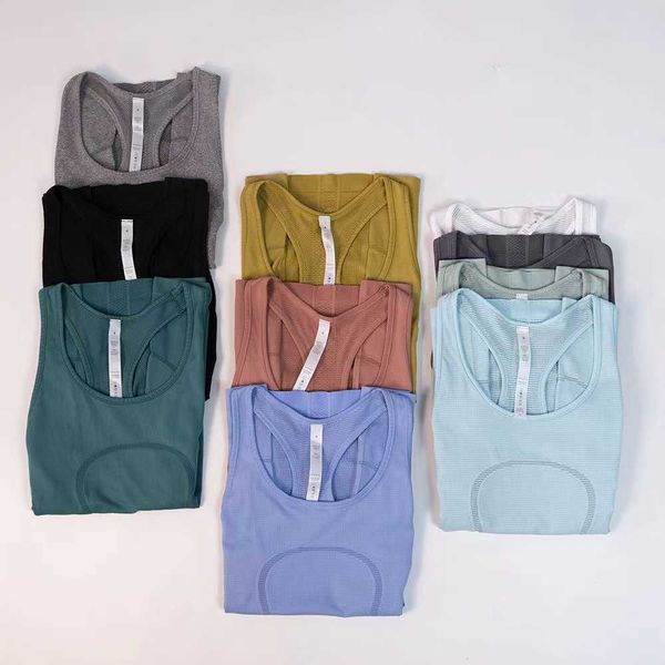 

lulu bra summer 1.0 women cotton yoga sleeveless vest quick-drying mesh sports fitness clothing t-shirt gym wear workout woman tee