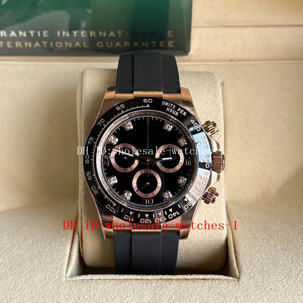 

bt better factory watches th-12.2mm 116515 40mm black panda ceramic rose gold cal.4130 movement mechanical automatic chronograph mens watch, Slivery;brown