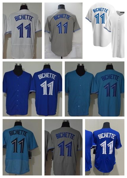 

mens baseball jerseys 11 bo bichette jersey white blue grey light blue, Blue;black
