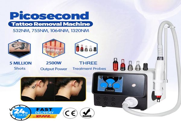 

tattoo removal pico machine 5 probes nd yag q switch picosecond body face skin whitening pigmentation removal device s9587900, Black