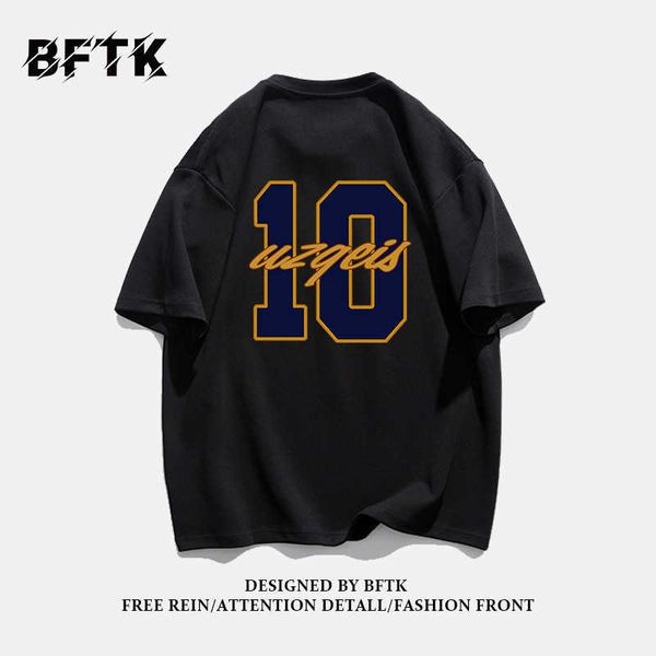 

galleries american cotton short sleeve t-shirt men's hip hop street vintage high street men's t-shirt fashion brand ins, White;black