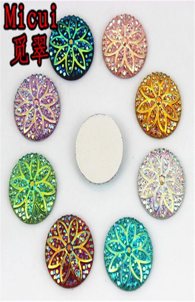 

micui 100pcs 16mm ab color round flower resin rhinestones flatback stone for clothes dress crafts garment decoration zz6763258720, Black