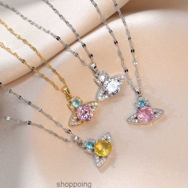 

necklaces necklace empress dowager of the west light colorful diamond zircon tears droplet pendant popular online fashion collar chainrok8, Silver