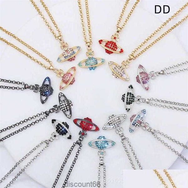 

strands strings designer westwood vivian west empress dowager chain necklace punk satellite clavicle jewelry2956 drop delivery jewe dhszs8u6, Black