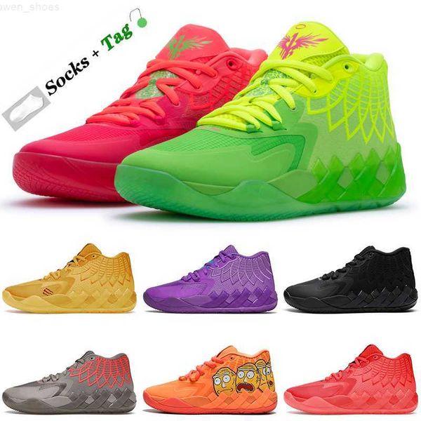 

dh lamelo ball mb.01 men basketball shoes sneaker black blast buzz not from here queen city rick and morty rock ridge red galaxy trainers sp