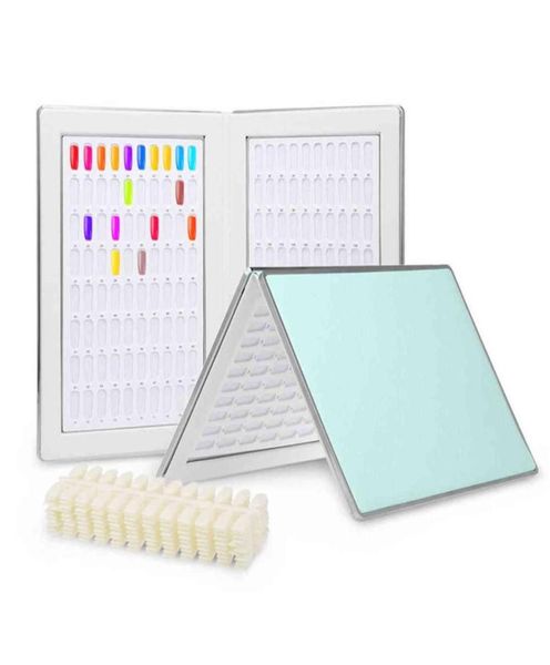 

160 professional gel polish display card book color board palette nail art salon tools discount with 240pcs false nail tips25736868238
