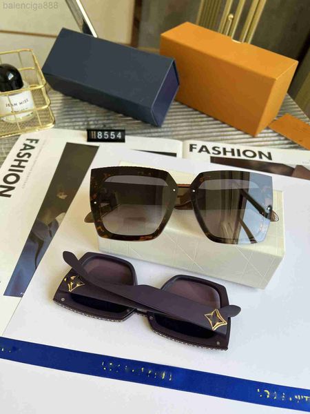 

designer luis vitons sunglasses new women's fourleaf leopard pattern box polarizer advanced uv resistant glasses, White;black