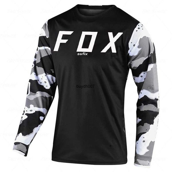 

e1w9 men's t shirts t-shirts 2023 new style sufix foxxx mtb road jerseys motocross breathable mountain bike mtb long sleeve racing quic, White;black