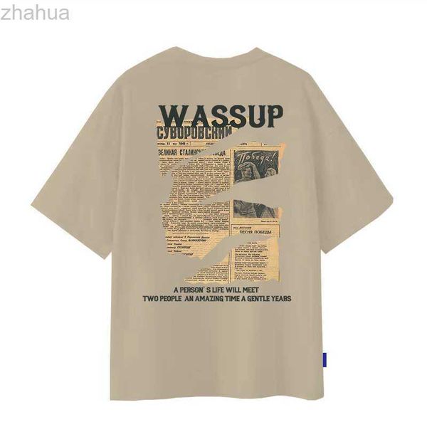 

galleries wassupxxioo fashion brand american high street retro men's and women's short sleeve t-shirt vintage pure cotton couple m, White;black