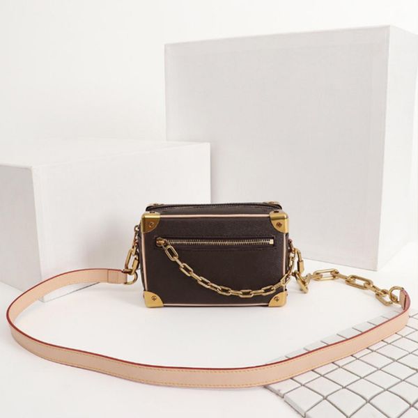 

luxury designer classic zipper trunk bag shoulder bags handbags cosmetic case with box clutch fashion crossbody messenger bag women leather