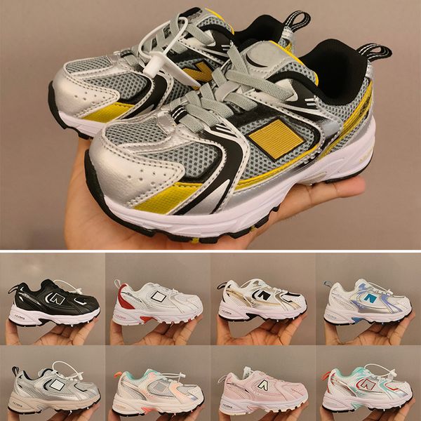 

530 running shoes for kids youth platform sneakers white nightwatch green metallic silver designer children mb530 bb530 athletic trainers in, Black