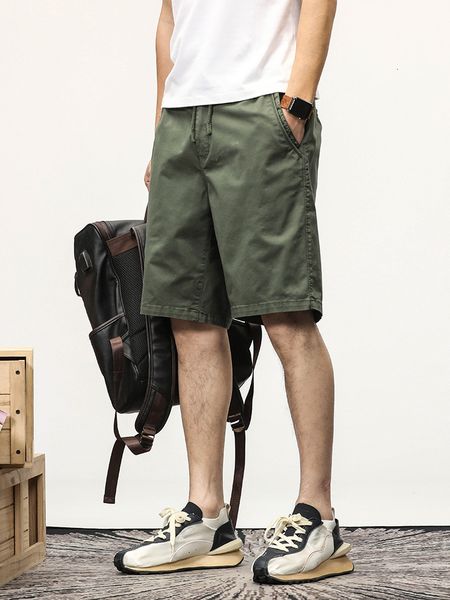 

men's shorts summer casual men stretch cotton drawstring solid workwear straight cargo male loose bermuda short pants 230729, White;black