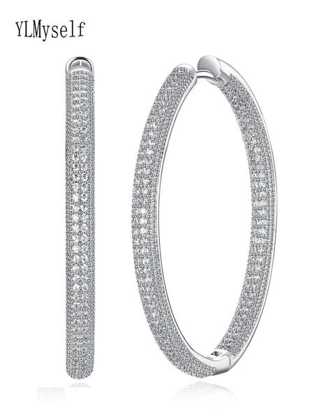 

4cm diameter large hoop earrings white jewelry classic jewellery fast women big circle earring t1906251975981, Golden;silver