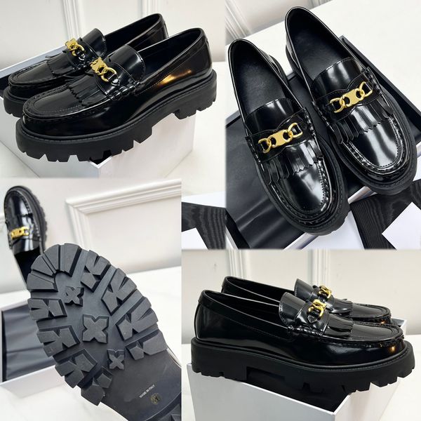 

margaretn loafer with triomphe chain in polished bul triomphe loafers black new womens designer loafers vintage classic tassel loafer platfo