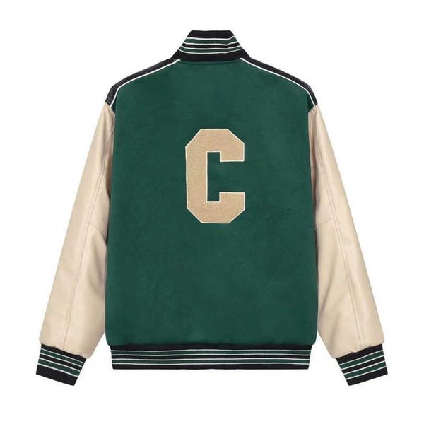 

high version mens baseball jacket ce designer jackets men women varsity jacket embroidered letters patchwork coat, Black;brown