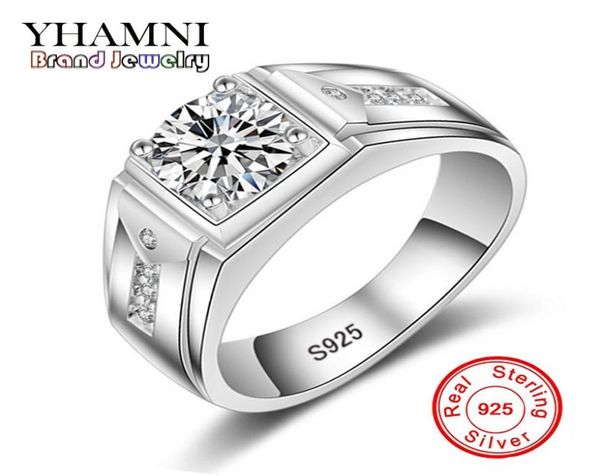 

yhamni fashion real 925 sterling silver wedding rings for women men 1 ct cz diamond engagement ring jewelry mjz0096403586, Slivery;golden