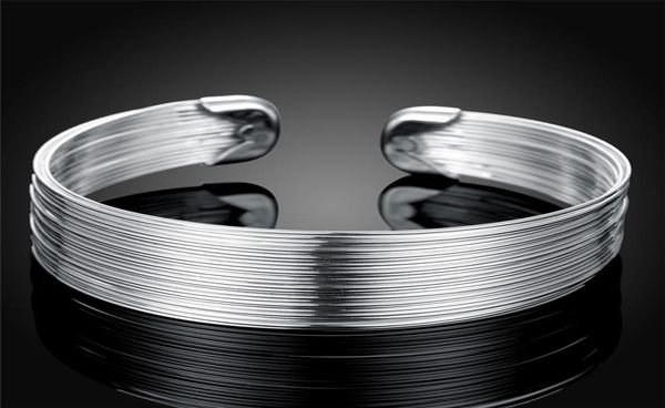 

bangle fashion women favorite silver color jewelry retro european style trend for lady chain open bracelet b0233076449, Black