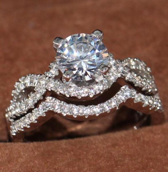 

size 510 new arrival handmade luxury jewelry 10kt white gold filled round cut z enternity office women wedding diamond bridal2863166, Slivery;golden