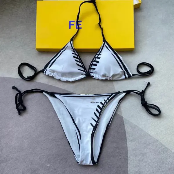 

fd women swimwear fashion letter print bikini short set thongs fashion bra beach party push up bandage bathing suit swim wear water sports, White;black