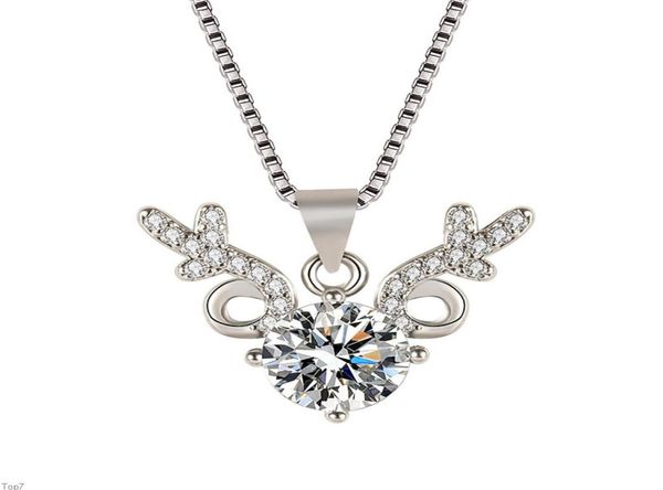 

crystal womens necklaces pendant clavicle chain gold silver plated9992105
