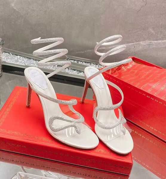 

elegant design women morgana sandals shoes suede crystal strappy embellished black gold high heels renecaovilla bridal wedding dress