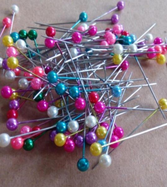 

36 cm plastic head pins sewing dressmaker pins in mixed color 4685517, Silver