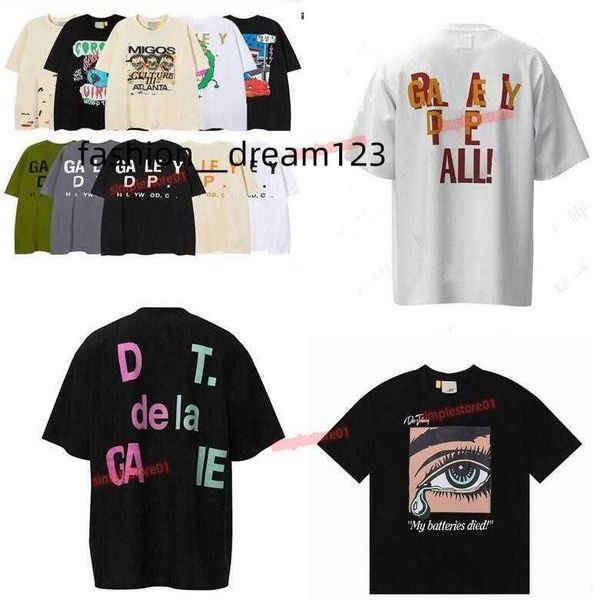 

galleries tee depts t shirts mens designer fashion short sleeves cottons tees letters print high street luxurys women leisure size s-xl, White;black