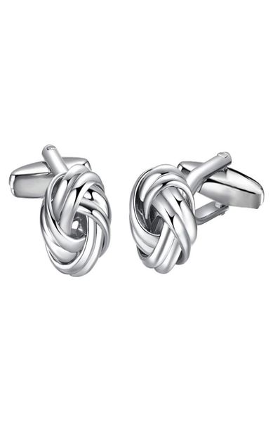 

yoursfs 6 pairsset fried dough s knot cuff links men fashion gold plated 18k unique anniversary holiday birthday gift3272095, Silver
