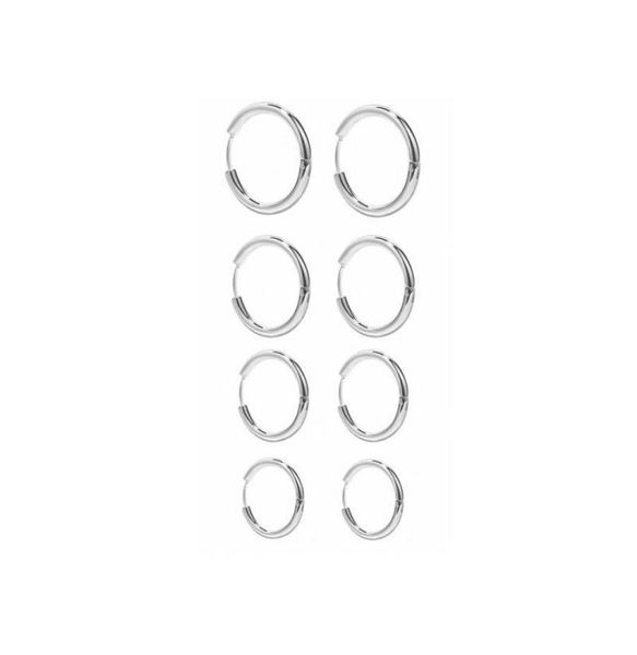 

hoop earrings huggie mysream 4 pairs set for men women argent gold rose and black colors 10mm 12mm 14mm 16mm8135199, Golden;silver