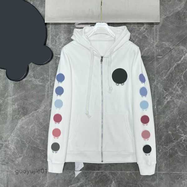 

2023 mens hoodies designer winter sweatshirts heart hoodie long sleeve zipper jacket loose coat hooded hoody chromes men woman hip hop artlu, Black