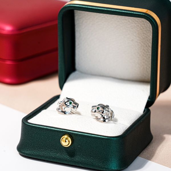

stainless steel carti female designer earrings luxury geometric crystal heart shaped couple earrings women's party wedding, Golden;silver